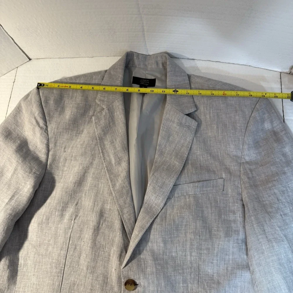 Mens 48 Linen Blazer Jacket‎ 2 Button Sport 1/4 Lined Luxury MINT Casual Summer